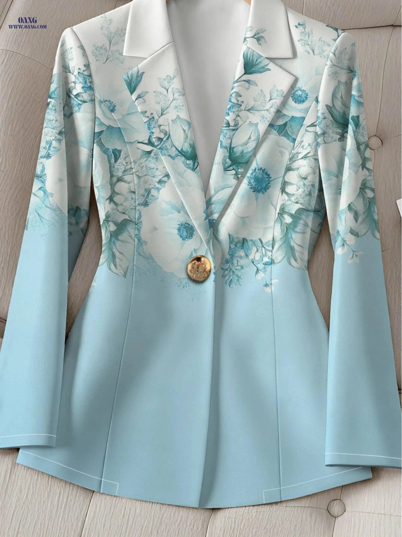 Elegant Women's Autumn Floral Tops - 95% Polyester & Long Sleeve   OAXG 