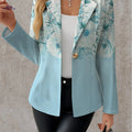 Elegant Women's Autumn Floral Tops - 95% Polyester & Long Sleeve   OAXG 