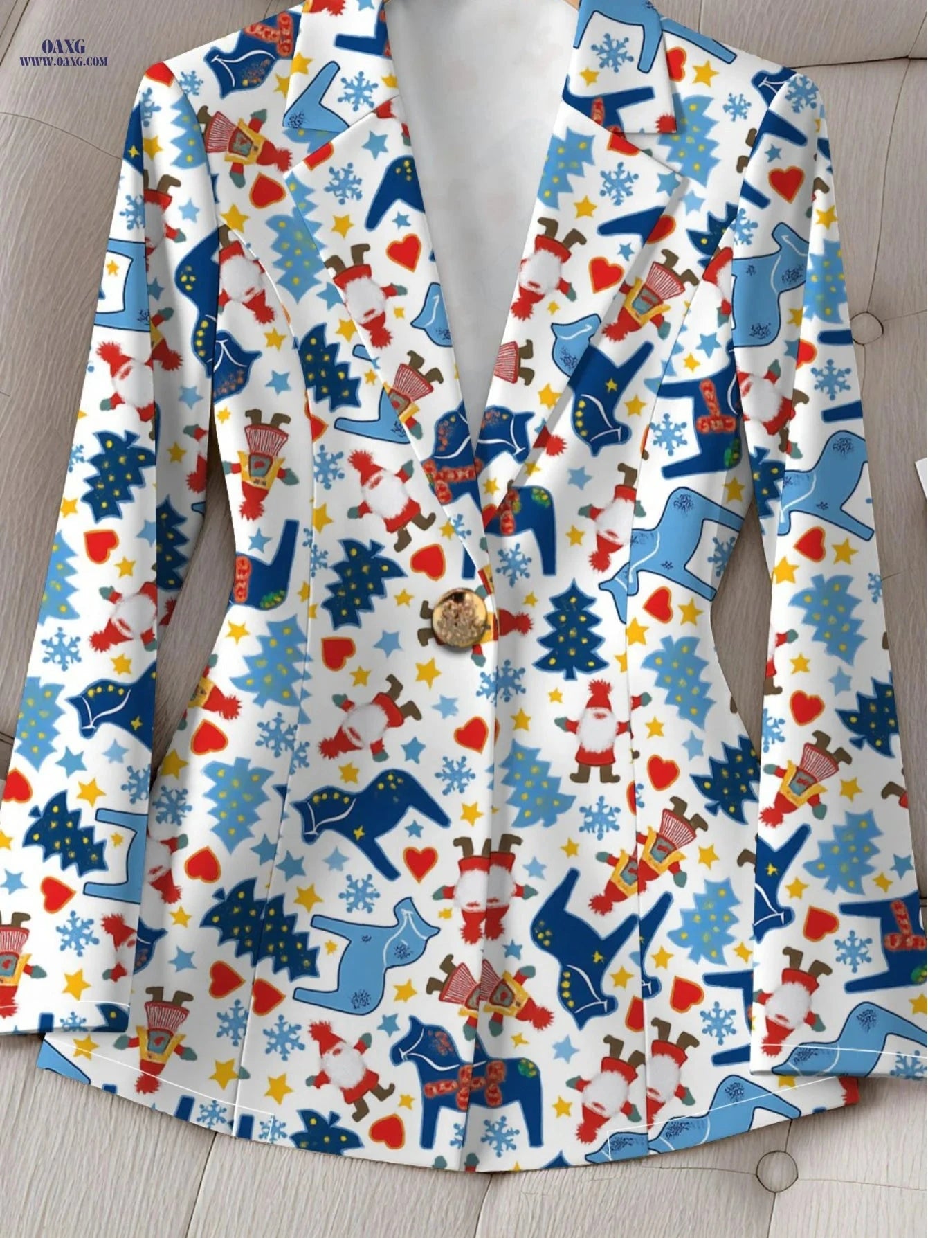 Elegant Women's Autumn Tops - Christmas Geometric Pattern & Style   OAXG 