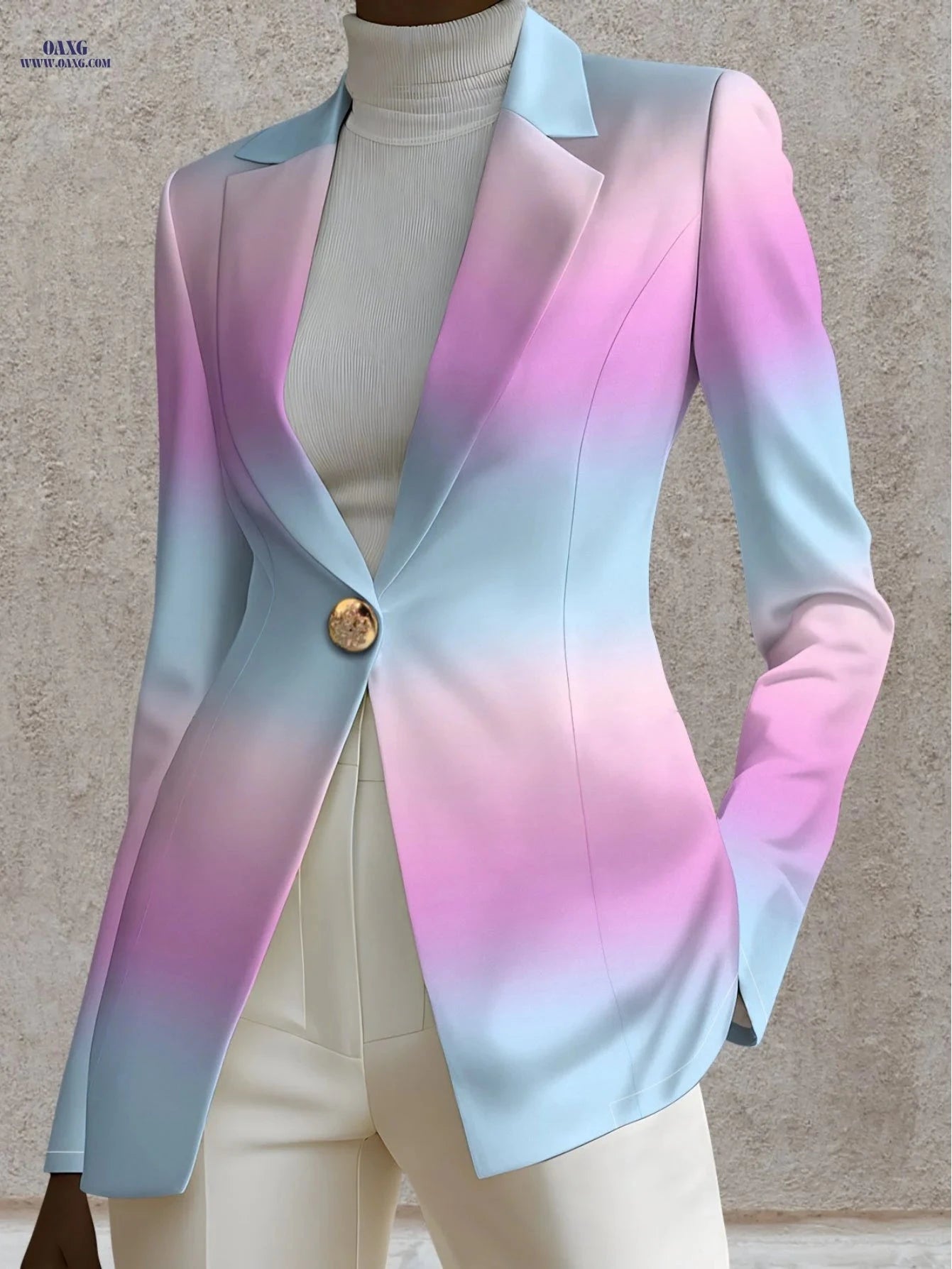 Elegant Women's Autumn Tops - Ombre Prints, Long Sleeve Style   OAXG 