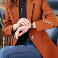 Elegant Women's Autumn Winter Tops - Stylish Formal Wear for Work   OAXG Orange red / XS
