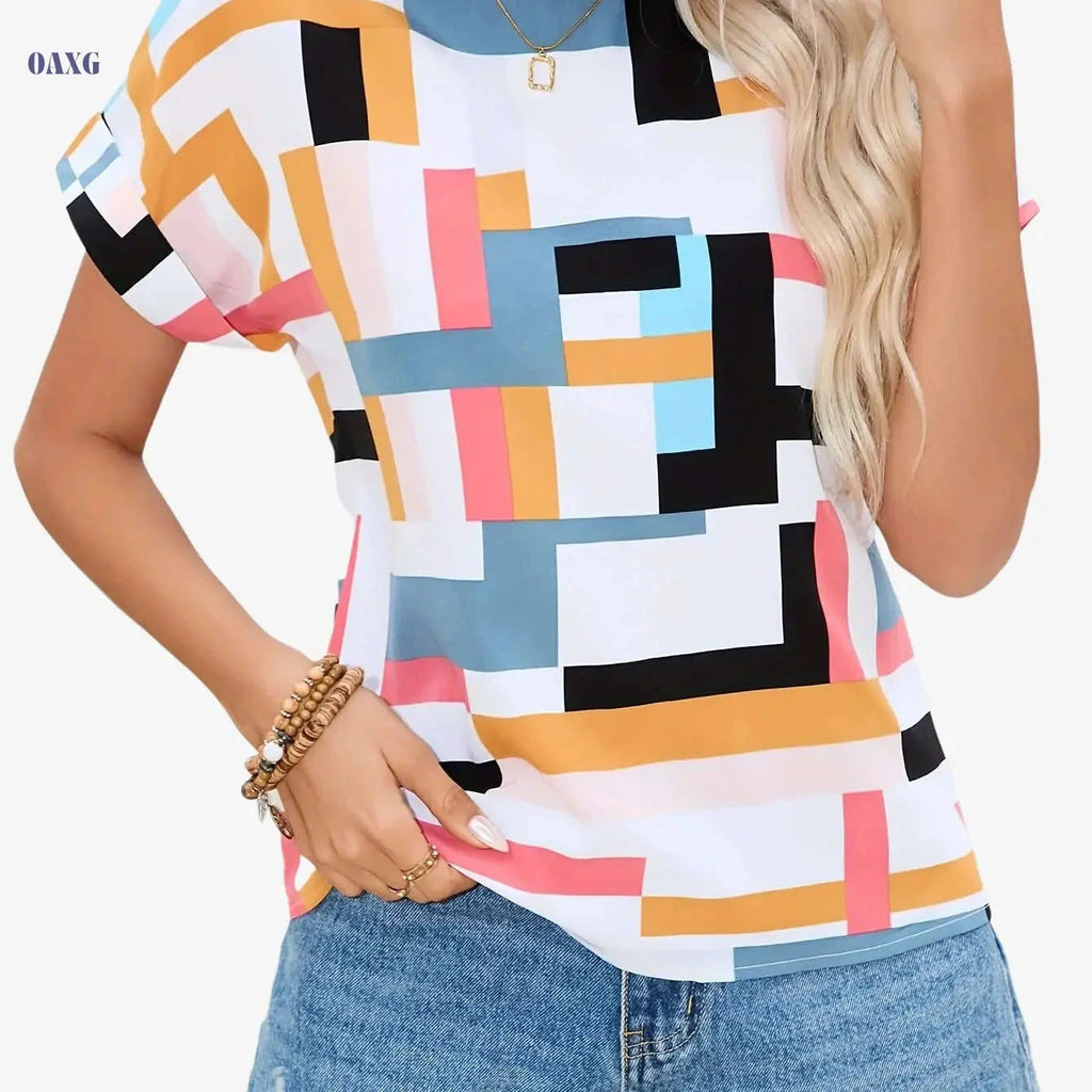 Elegant Women's Batwing Sleeve Blouse - All-Season & Machine Washable   OAXG White / XS
