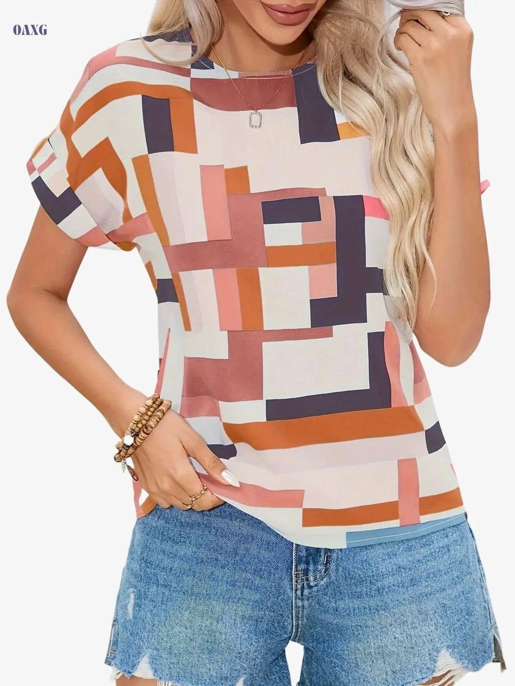 Elegant Women's Batwing Sleeve Blouse - All-Season & Machine Washable   OAXG White / XS