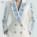Elegant Women's Blazer - Stylish Floral Pattern for All Occasions   OAXG White / S