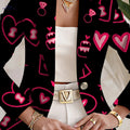 Elegant Women's Blazers & Autumn Coats - Perfect for Travel   OAXG The color of black pink flowers / S