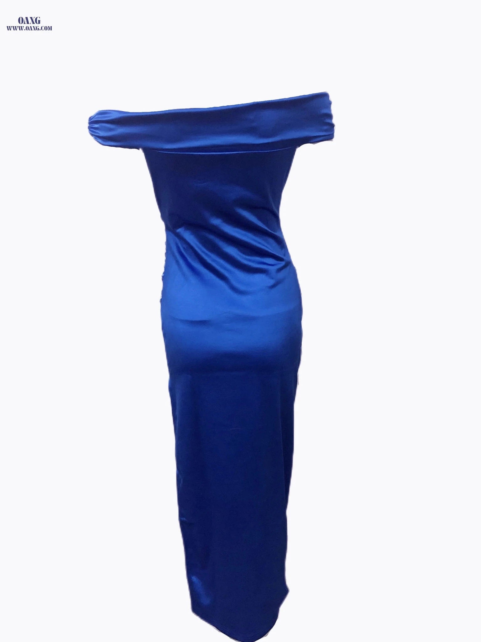 Elegant Women's Bodycon Midi Dress - Solid Color, One-Shoulder Style   OAXG 