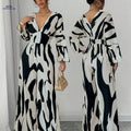 Elegant Women's Casual Jumpsuit - Black and White Print for Summer   OAXG Mixed colors / S