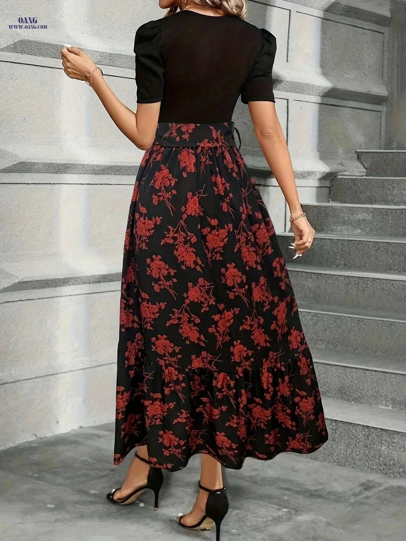 Elegant Women's Fall Dress - Perfect for Halloween and Christmas   OAXG Mixed Color / S