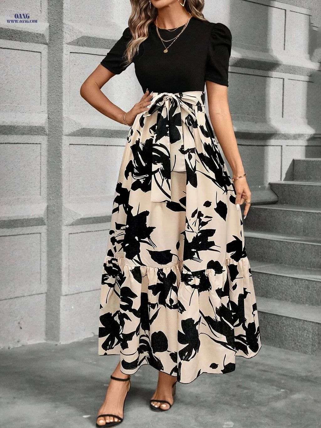 Elegant Women's Fashion Dress - Autumn Winter Seasonal Style   OAXG 