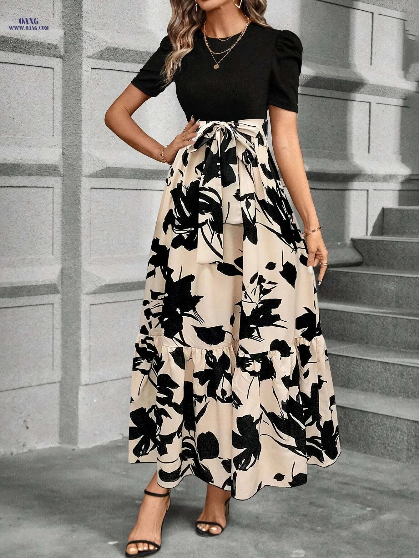 Elegant Women's Fashion Dress - Autumn Winter Seasonal Style   OAXG 