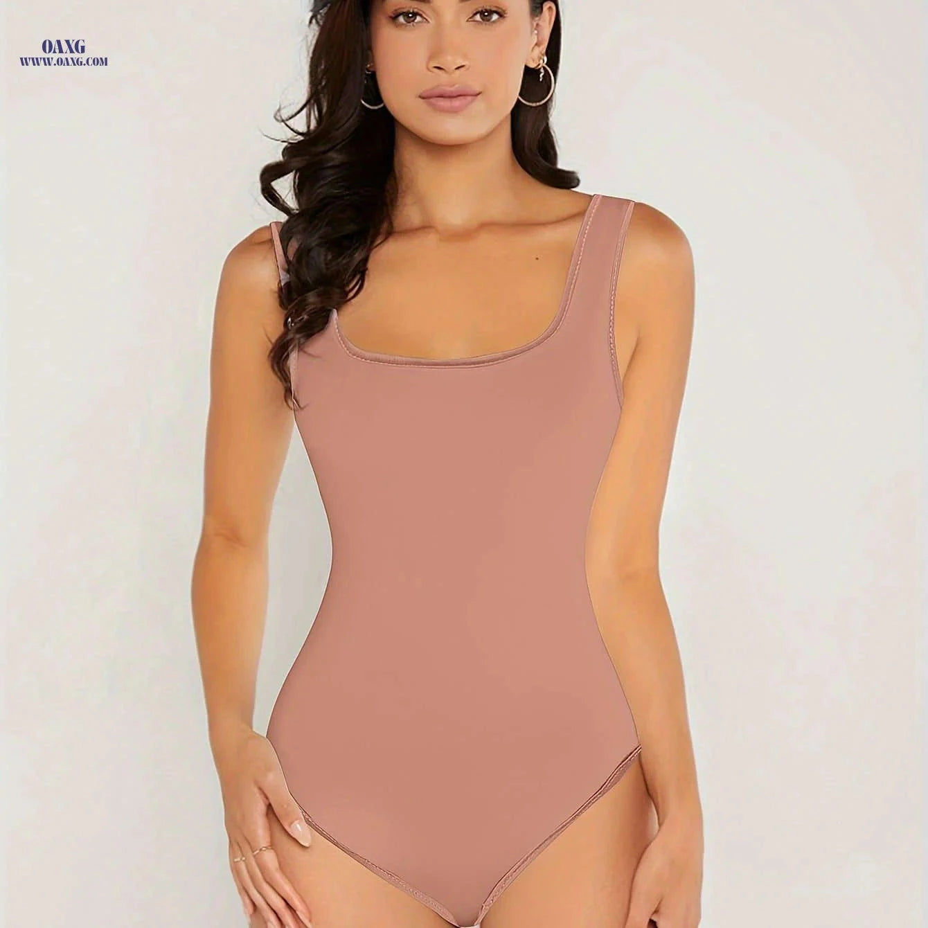 Elegant Women's Fitted Top - High Elasticity, Notch Neck Design   OAXG 