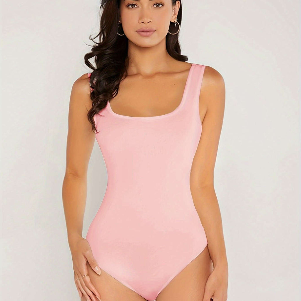 Elegant Women's Fitted Top - High Elasticity, Notch Neck Design   OAXG 
