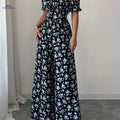 Elegant Women’s Floral Jumpsuit - Summer Wide-Leg Style   OAXG 