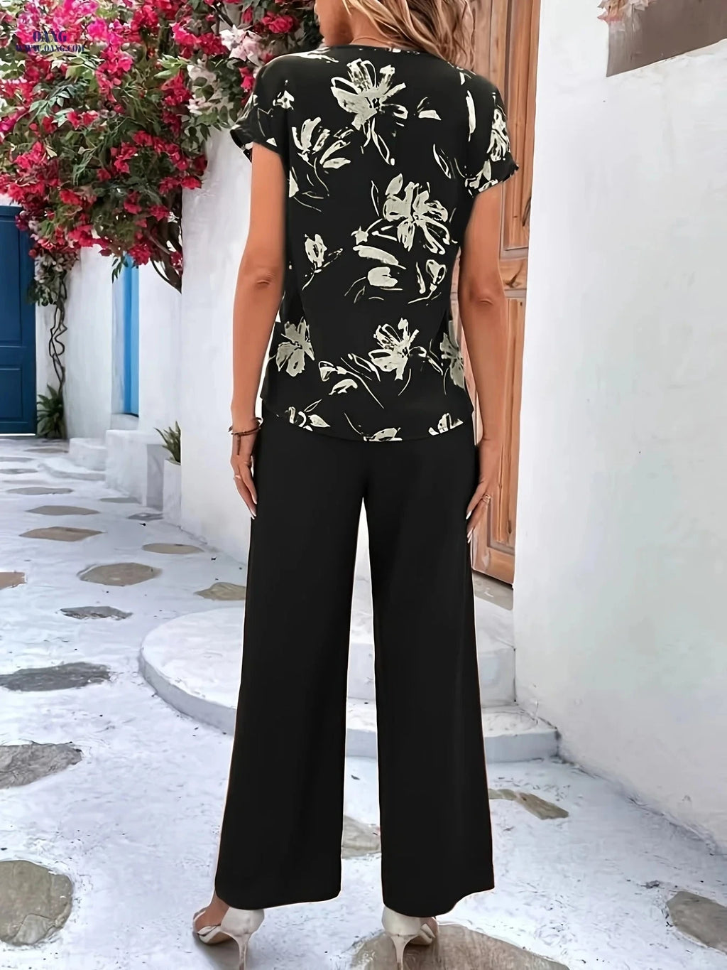 Elegant Women's Floral Pants Set - Casual Summer Outfit 196   OAXG 