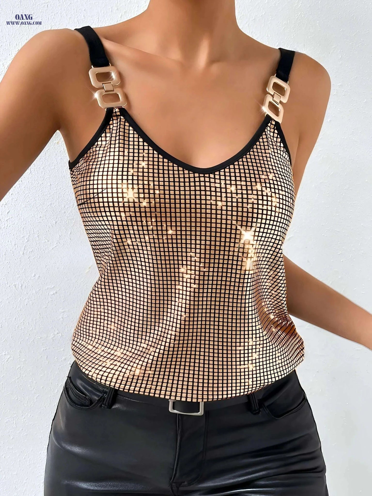 Elegant Women's Halter Neck Tank Top - All-Season Chic Apparel   OAXG Golden / S