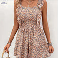 Elegant Women's Jumpsuit with Back Bow - All-over Print Style   OAXG 【Multicolor】 / S