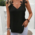 Elegant Women’s Lace Strap Top - Spring-Summer V-Neck Design   OAXG 
