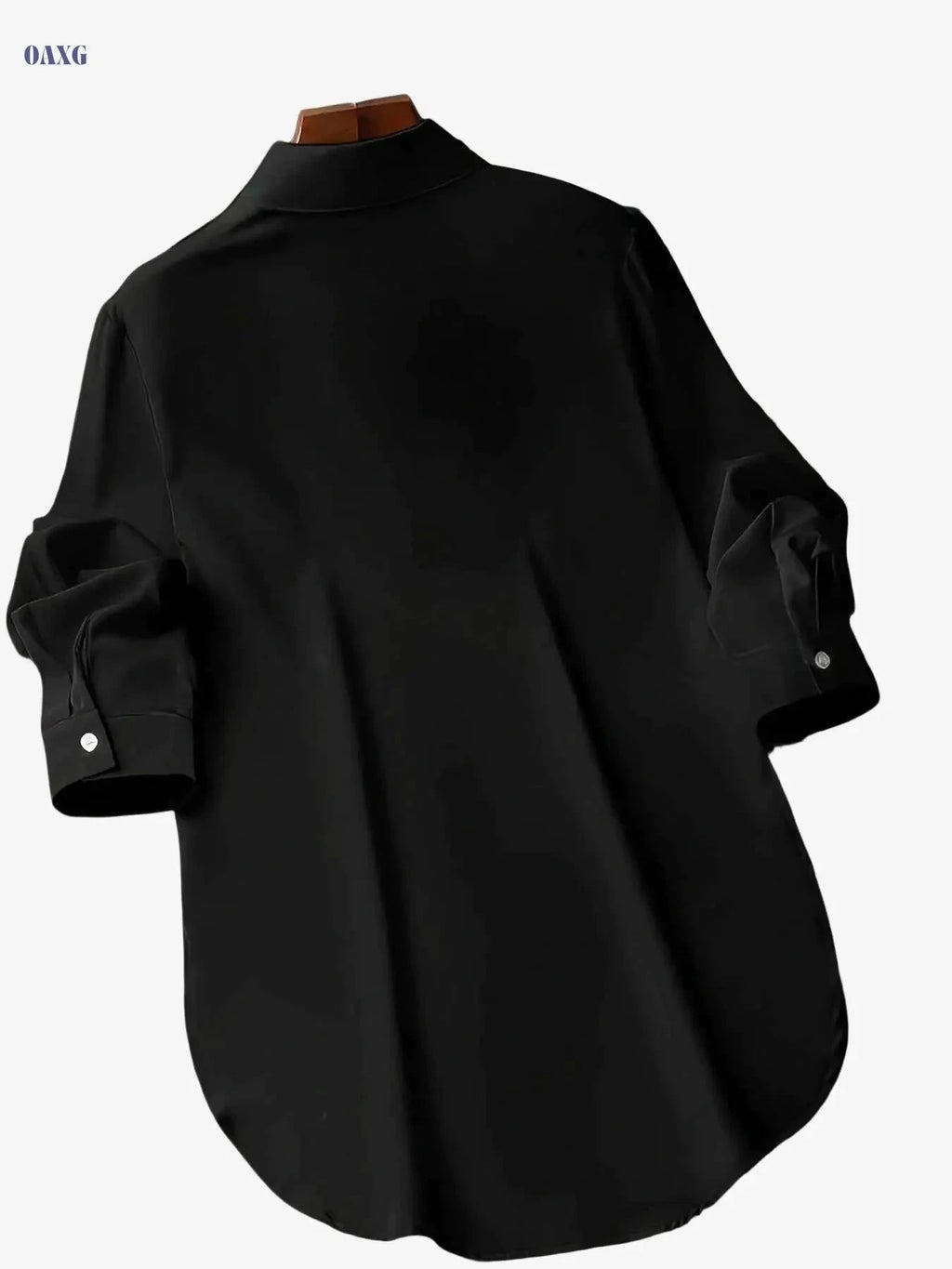 Elegant Women's Long Sleeve Blouse - Solid Color for All Seasons   OAXG 