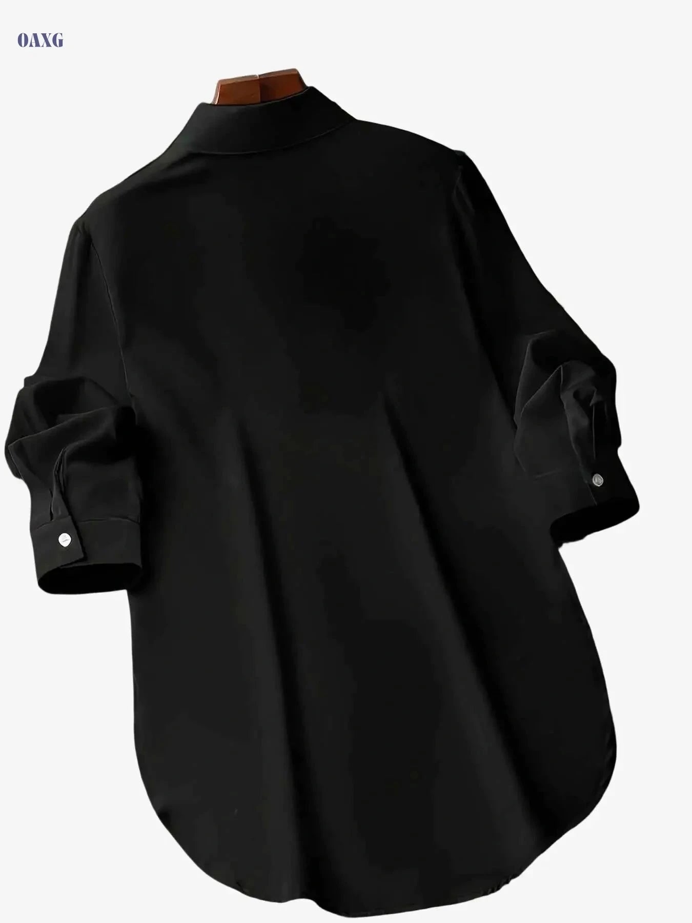 Elegant Women's Long Sleeve Blouse - Solid Color for All Seasons   OAXG 