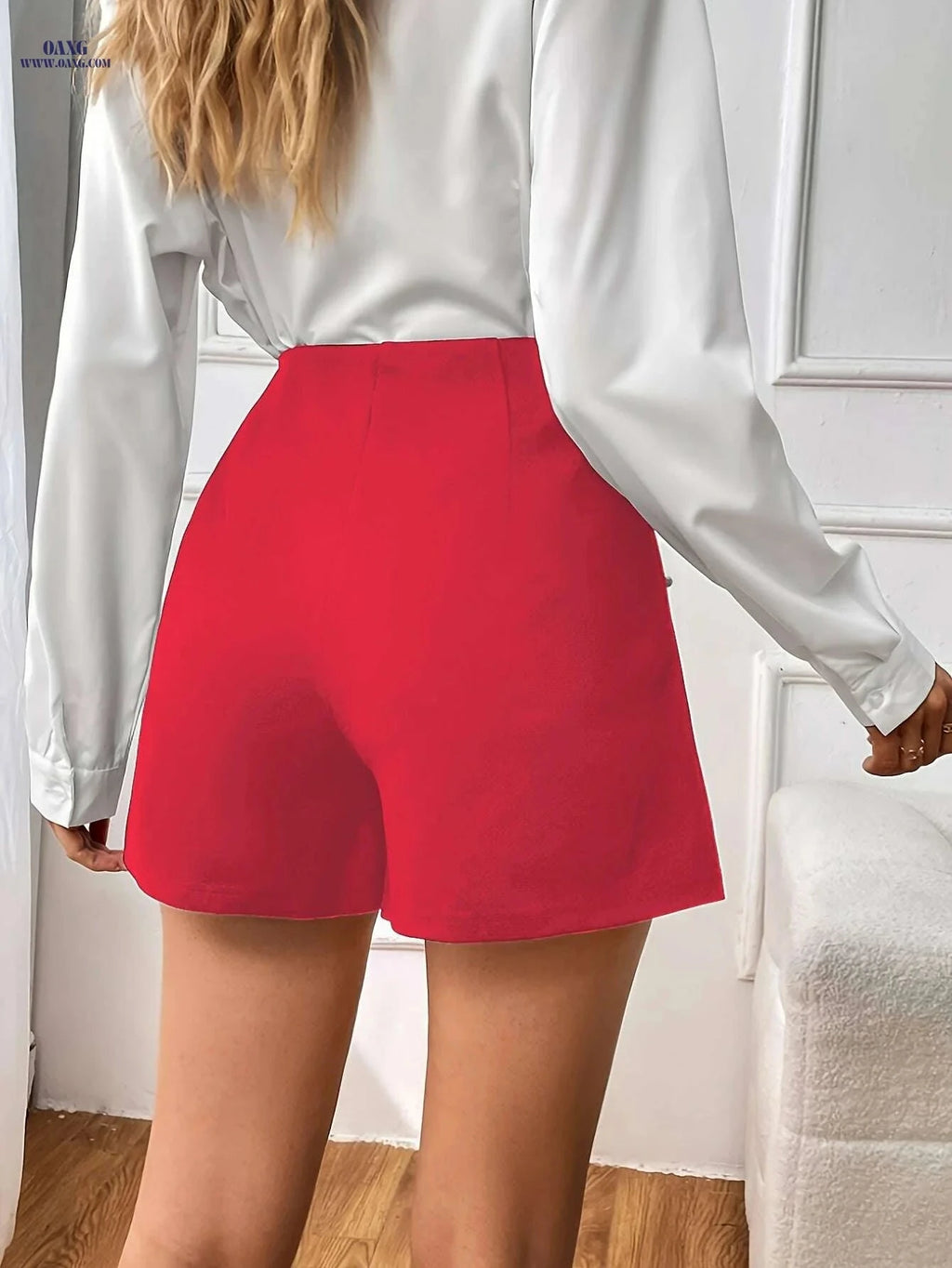 Elegant Women's Loose Fit High Waist Shorts - Comfortable & Stylish   OAXG 