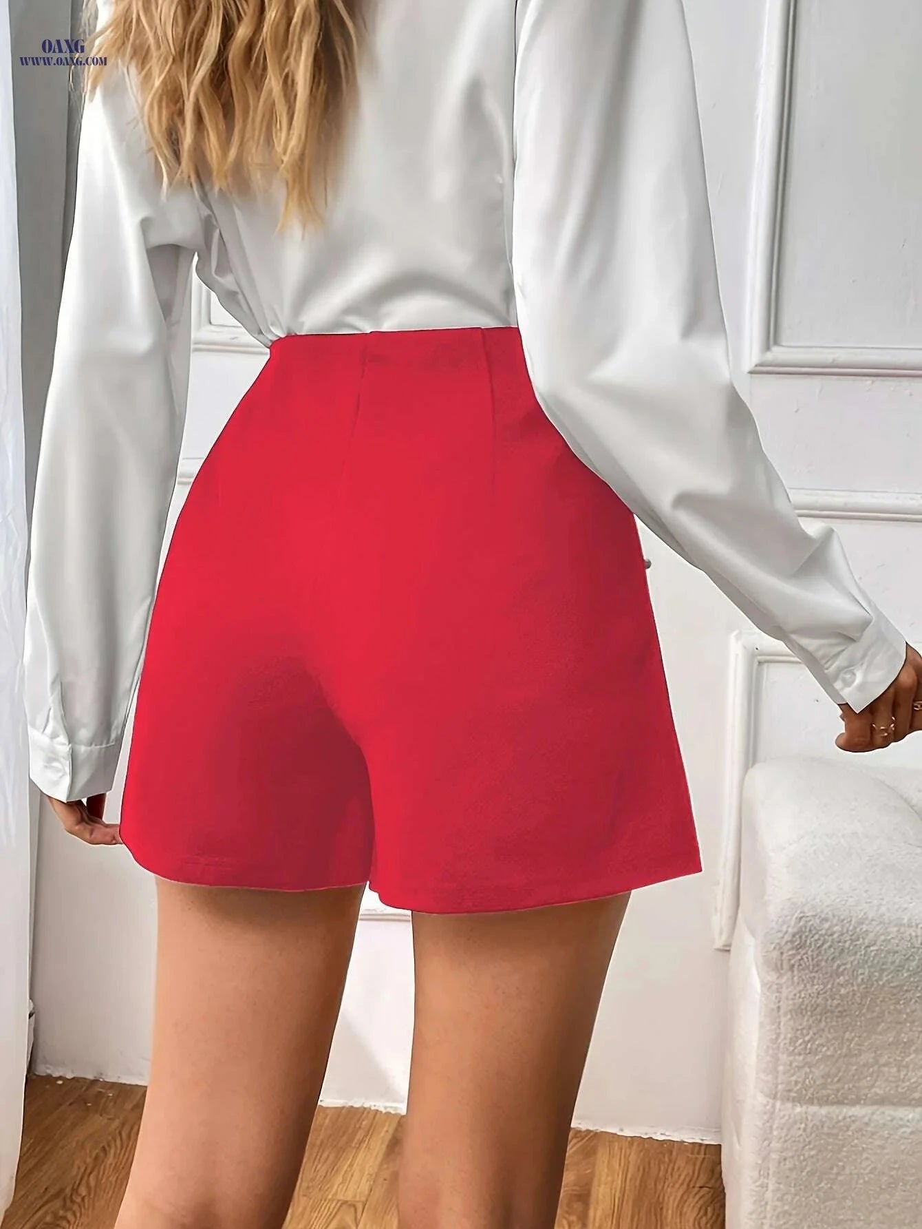 Elegant Women's Loose Fit High Waist Shorts - Comfortable & Stylish   OAXG 