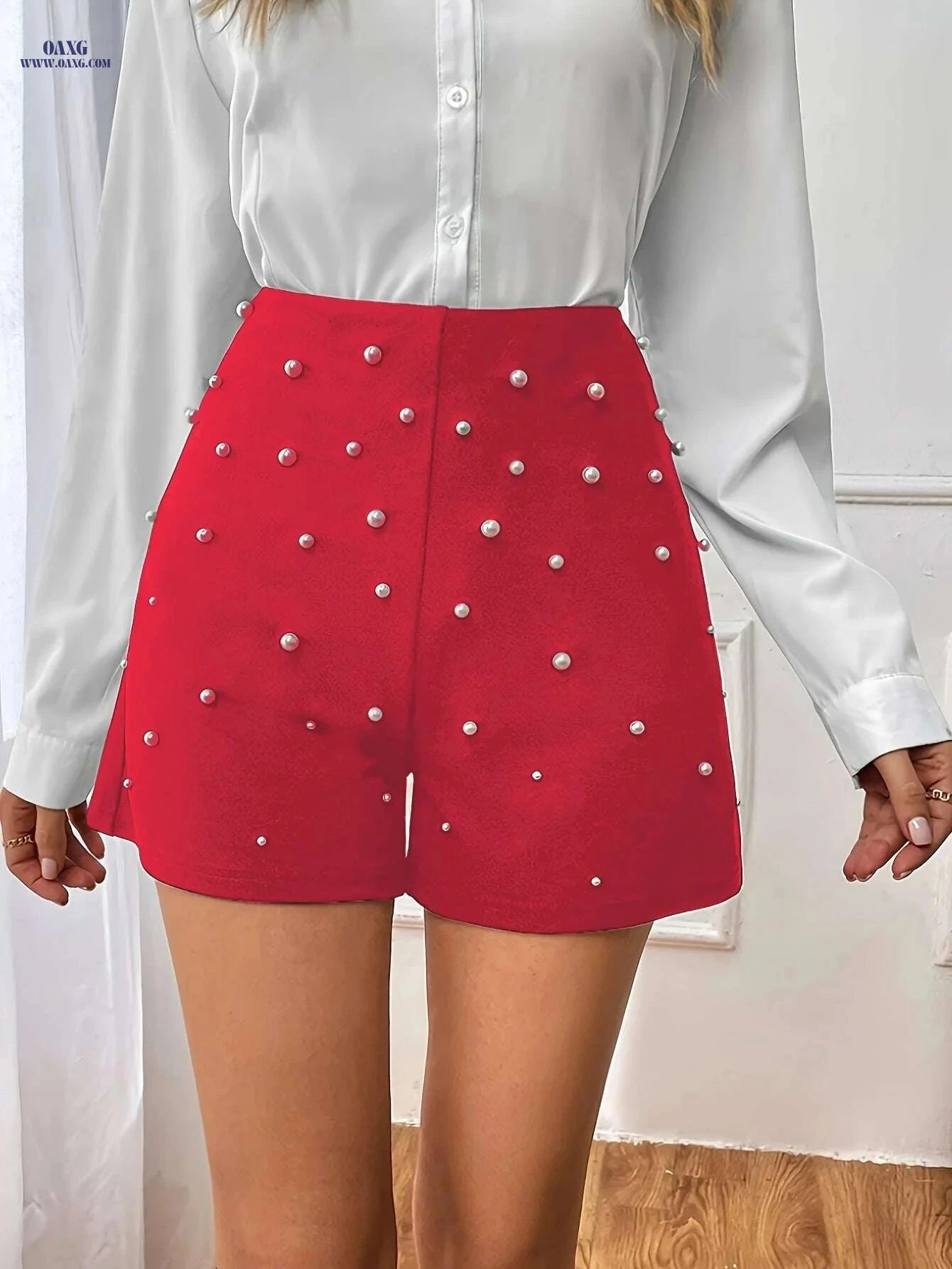 Elegant Women's Loose Fit High Waist Shorts - Comfortable & Stylish   OAXG 