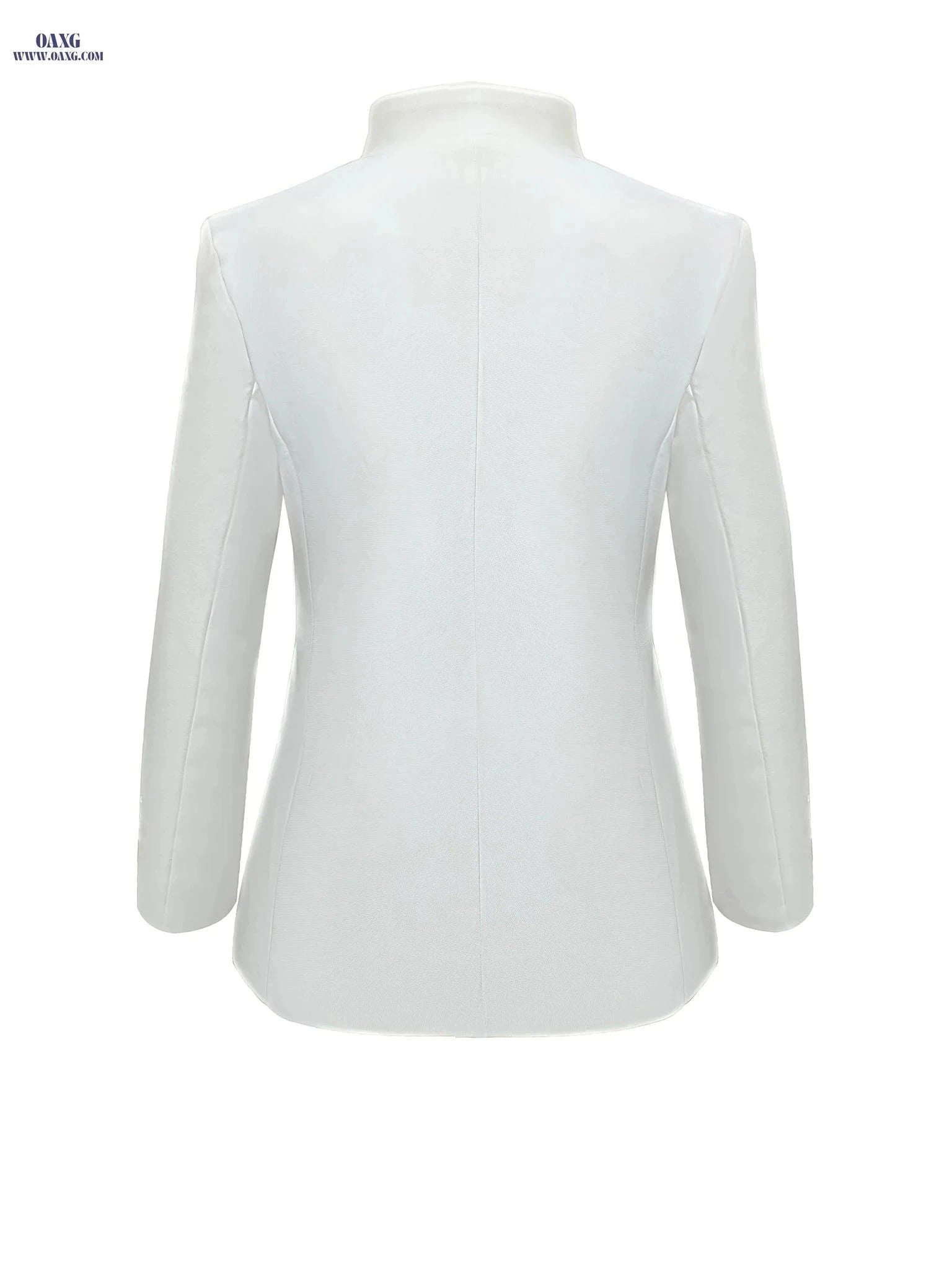 Elegant Women's One-Piece Jacket - Rose Embroidery, Casual Fit   OAXG White / S