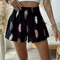 Elegant Women's Printed Shorts - Casual Summer Style, Woven Design   OAXG 