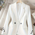 Elegant Women's Professional Suit - Slim Fit for All Seasons   OAXG White / XS