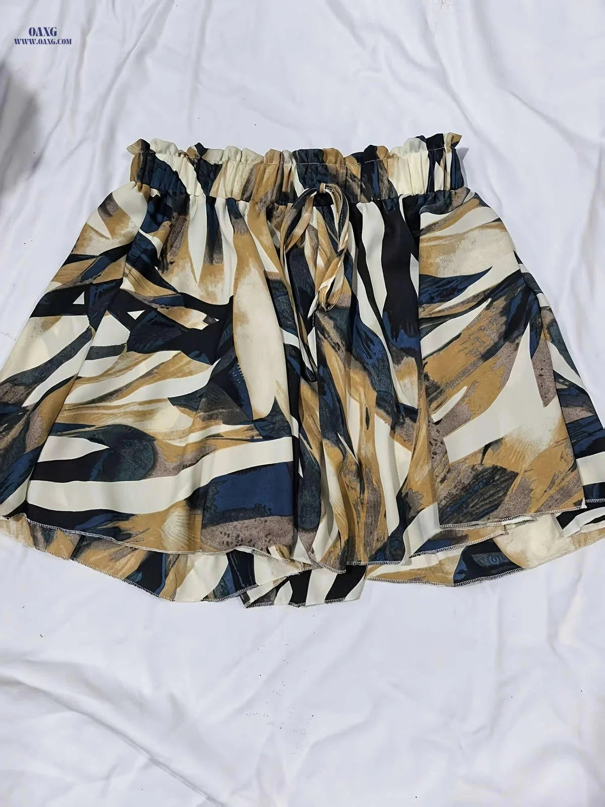 Elegant Women's Ruffled Waist Tie Skirt Pants - Vacation Ready Style   OAXG 