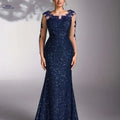 Elegant Women's Sequin Patchwork Evening Gown - Ideal for Weddings   OAXG 
