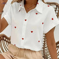 Elegant Women's Short-Sleeve Printed Shirt - Fashionable Summer Style   OAXG Multicolor / S
