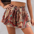 Elegant Women's Shorts - Geometric Pattern, Machine Washable Style   OAXG 