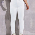 Elegant Women's Slim-Fit Denim Trousers - Medium Stretch, All-Season   OAXG White / XS