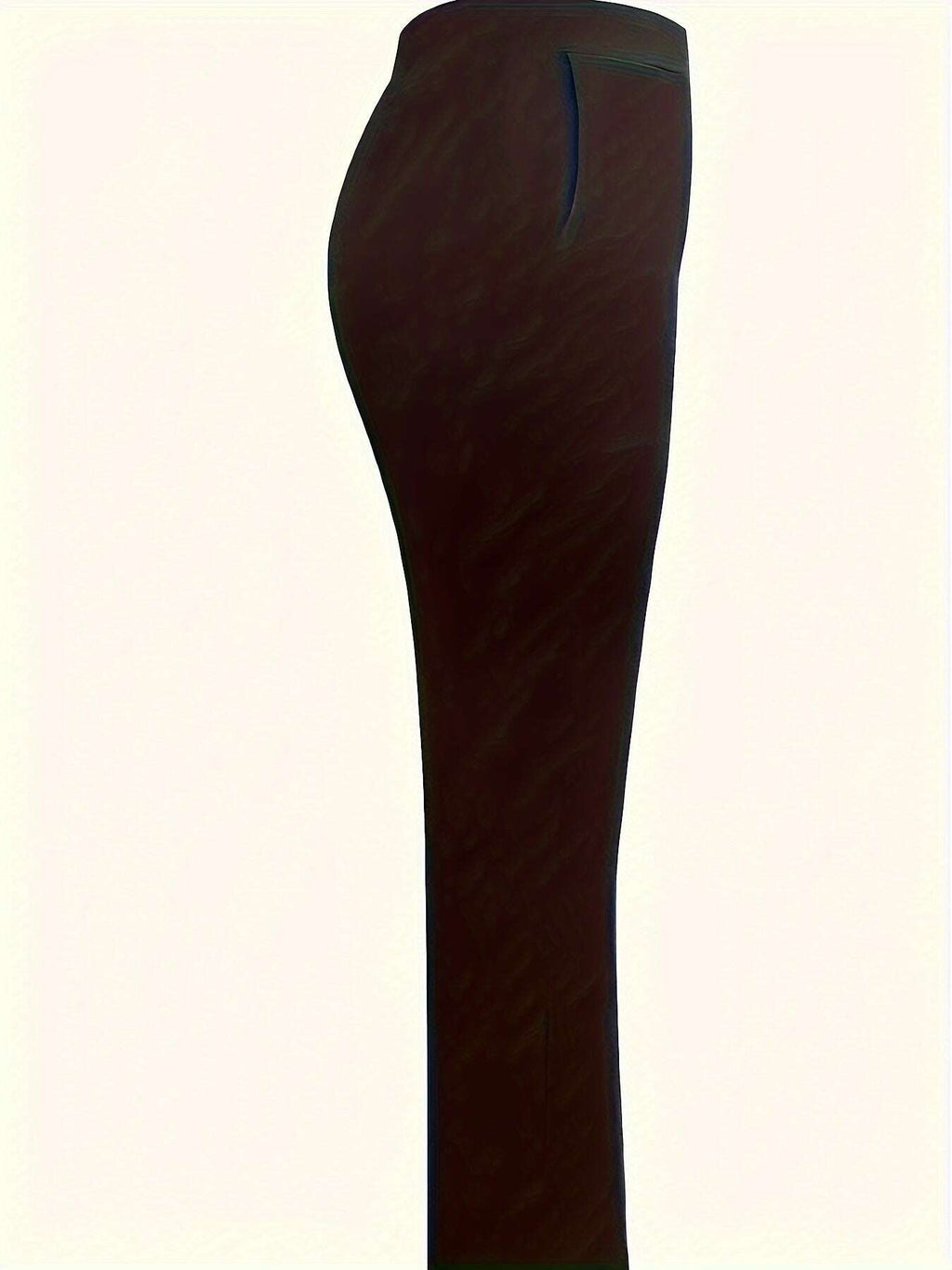 Elegant Women's Solid Color Pants with Pockets - All-Season Style   OAXG Black / S