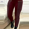 Elegant Women’s Solid Color Skinny Pants - Casual Slim Fit Trousers   OAXG 
