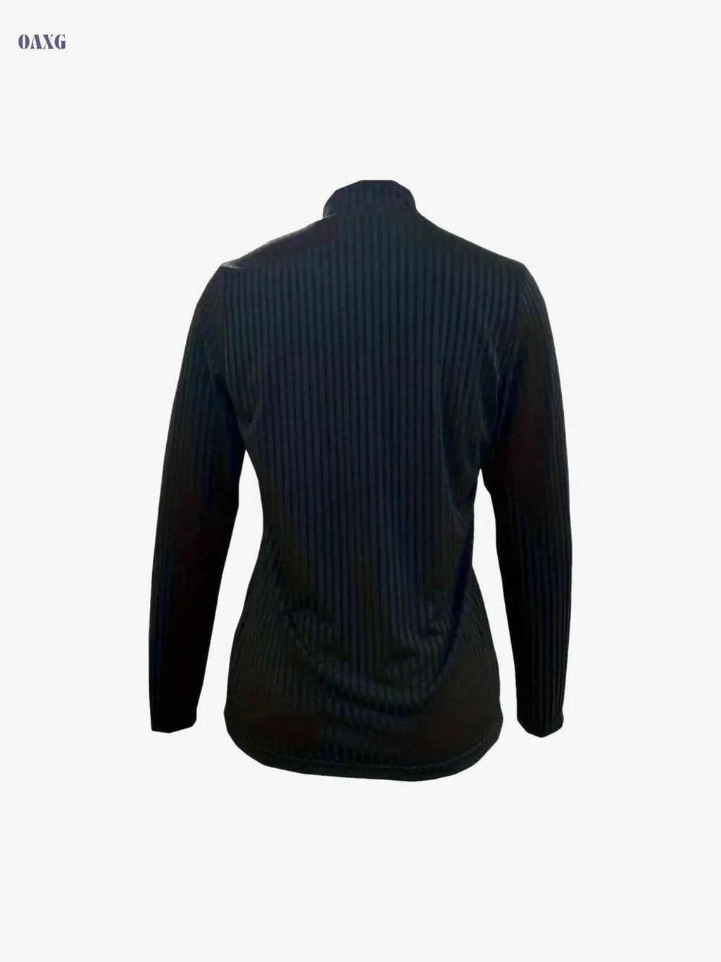 Elegant Women's Solid Color Zip-Up T-Shirt - V-Neck, Regular Fit   OAXG Black / S