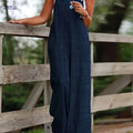 Elegant Women's Strapless Jumpsuit - Casual Beachwear, Machine Washable   OAXG 