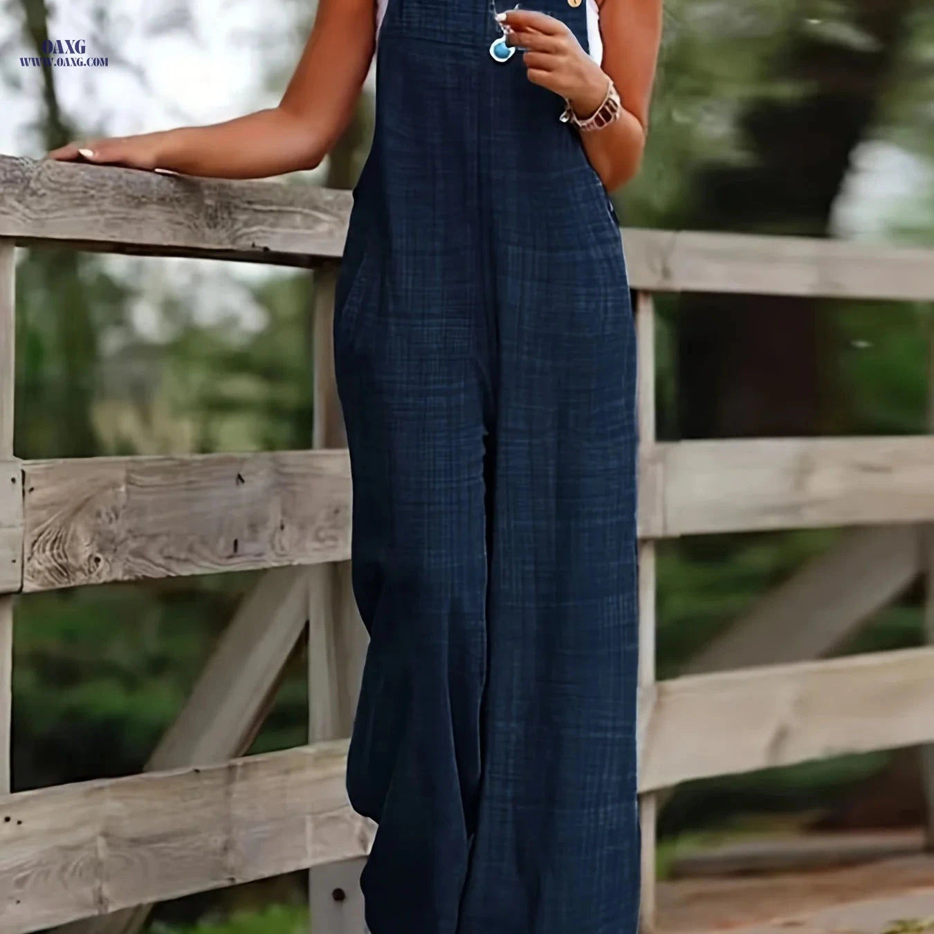 Elegant Women's Strapless Jumpsuit - Casual Beachwear, Machine Washable   OAXG 