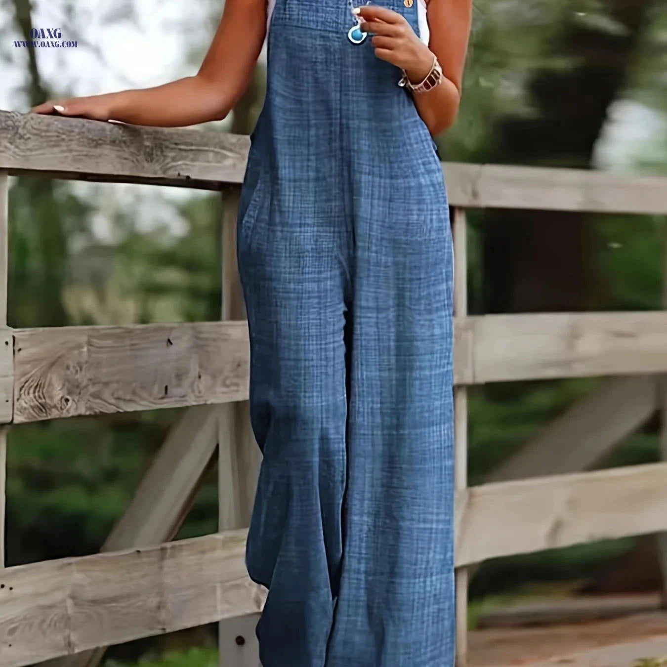 Elegant Women's Strapless Jumpsuit - Casual Beachwear, Machine Washable   OAXG Blue Navy / S