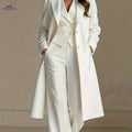 Elegant Women's Three-Piece Suit - Blazer, Vest & Trousers Set   OAXG White / S