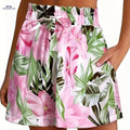 Elegant Women's Tropical Floral Print Shorts - Casual Summer Style   OAXG 