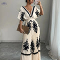 Elegant Women's V-Neck Jumpsuit - Waist-Cinching & Fashionable   OAXG Apricot / S