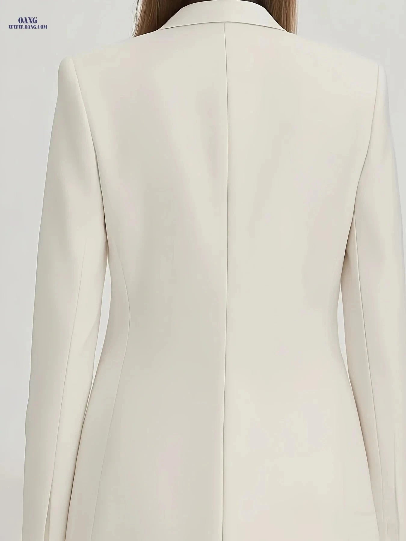 Elegant Women's White Suit with Black Embroidery - Professional Look   OAXG White / S
