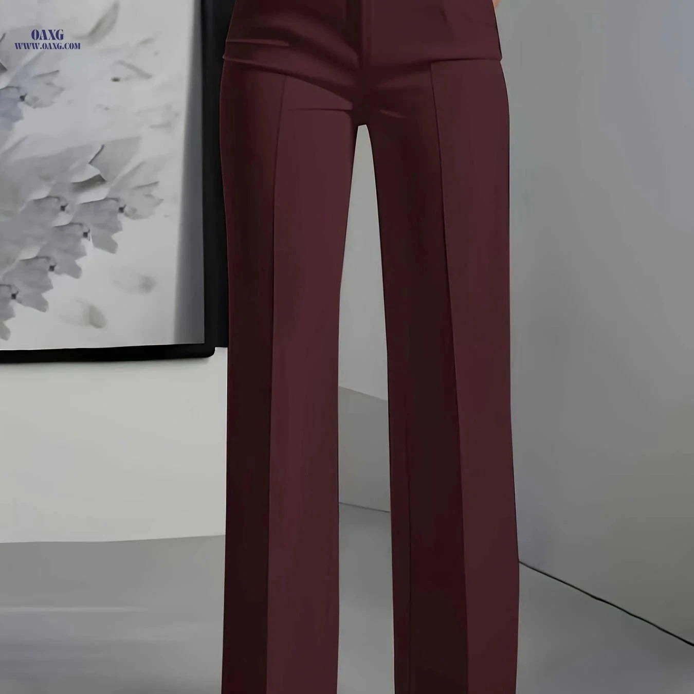 Elegant Women's White Trousers - Straight Leg, Machine Washable   OAXG White / S