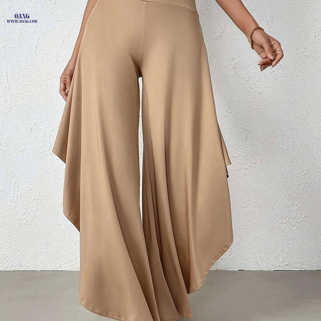 Elegant Yenaise Directional Pants - Comfortable Wide Leg for Spring   OAXG Khaki / XS