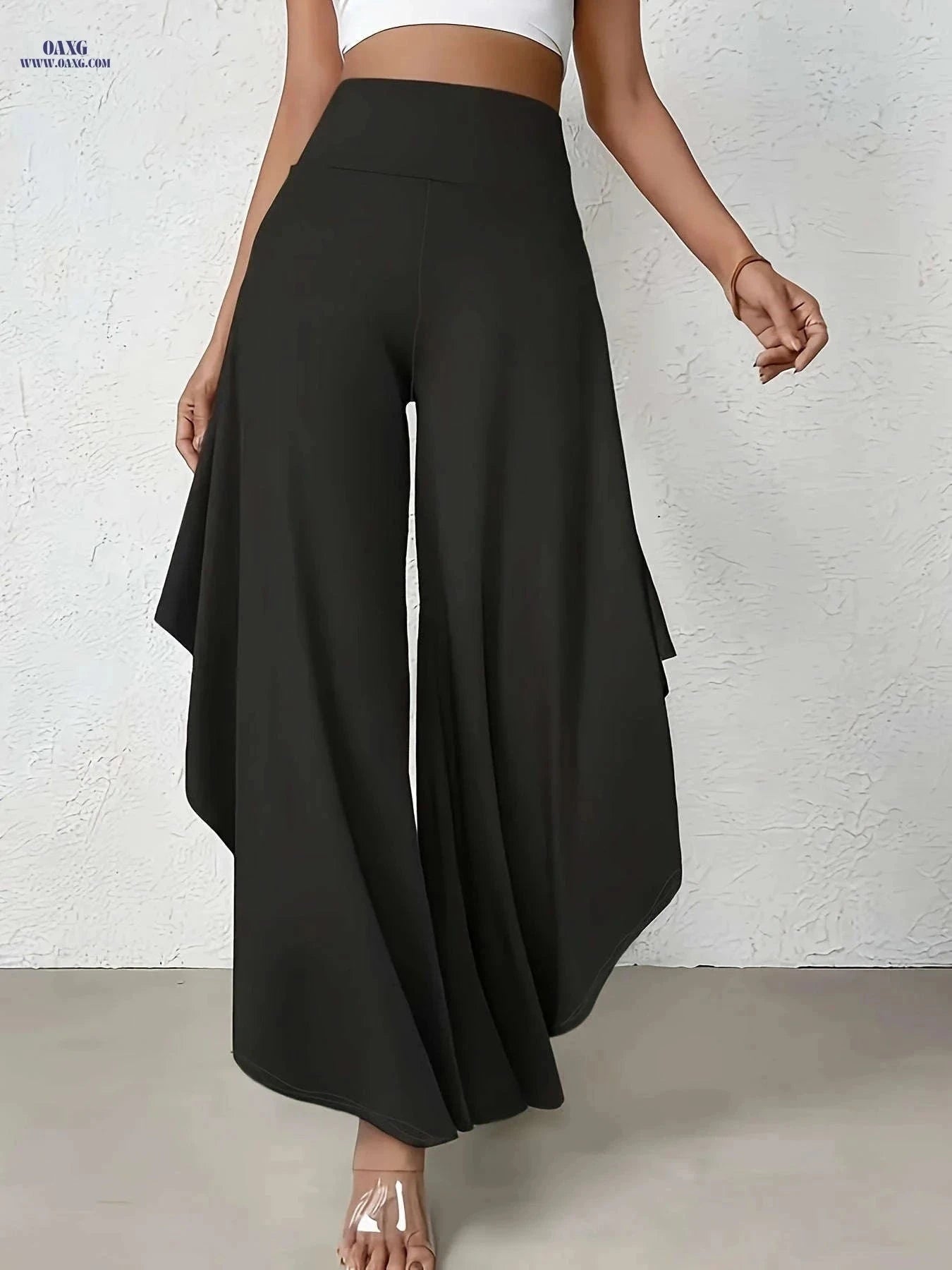 Elegant Yenaise Directional Pants - Comfortable Wide Leg for Spring   OAXG Khaki / XS