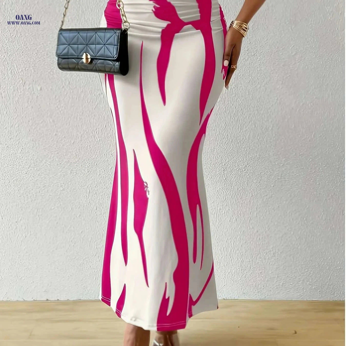 Elegant Zebra Print High-Waisted Mermaid Skirt for Women - Slim Fit   OAXG 