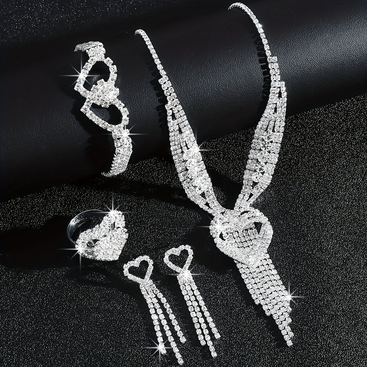 Ensemble Bijoux Mariage Luxe - Collier, Bracelet, Boucles d'Oreilles   OAXG 