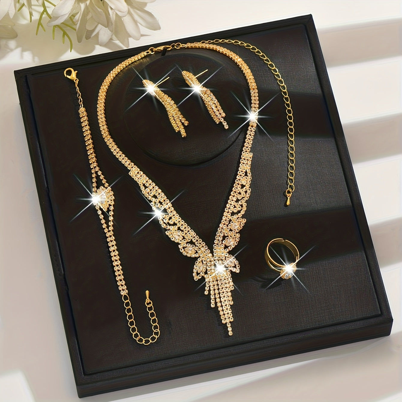 Ensemble Bijoux Papillon Élégant - Doré/Silvery Collier, Bracelet   OAXG 